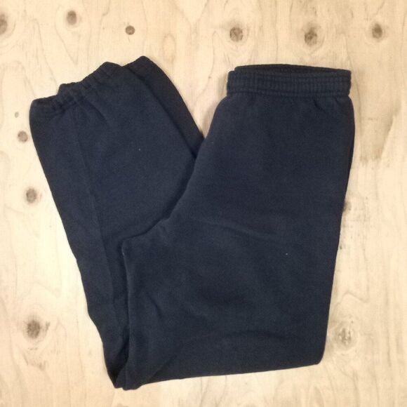 Vintage Jerzees Blank Sweatpants Joggers Trainers Navy Blue - Picture 1 of 6